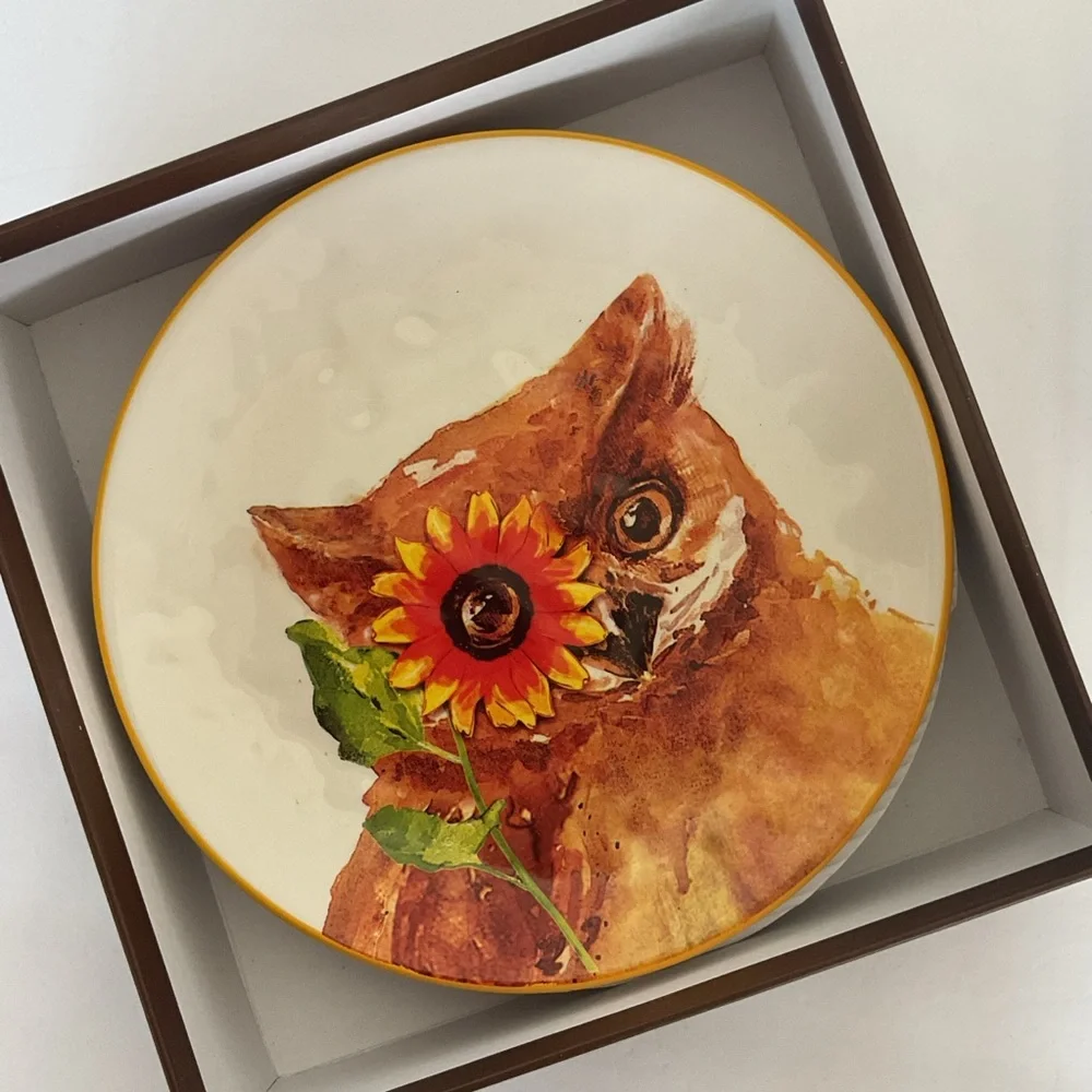 Pier 1 Harvest Garden Critters Salad Plates set of four NWT
